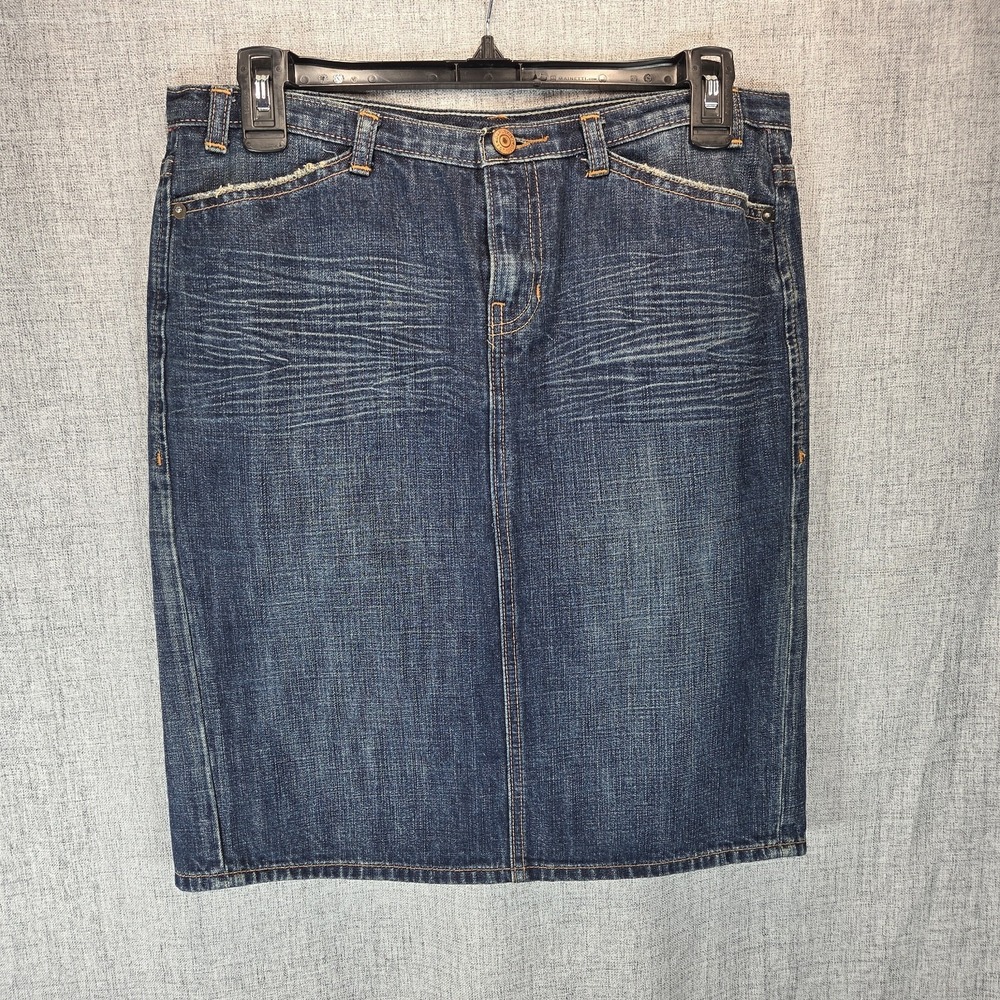 GAP 1969 Y2K Limited Edition Denim‎ Skirt Dark Wash Mid Length Size 4 Retro